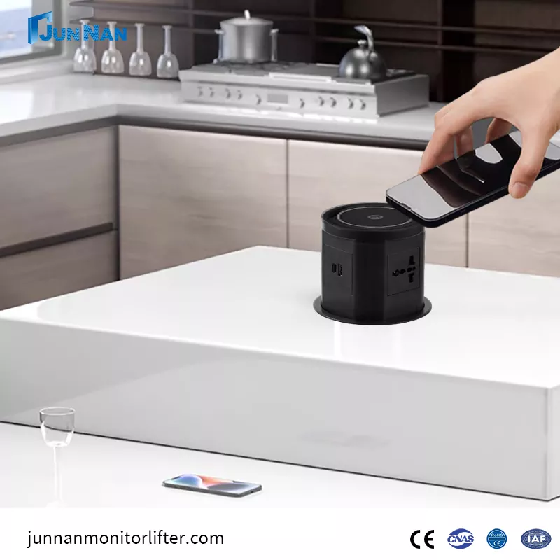 Skjulte forsænkede kontor Table Outlet konferencebord vend stikket op med USB -port